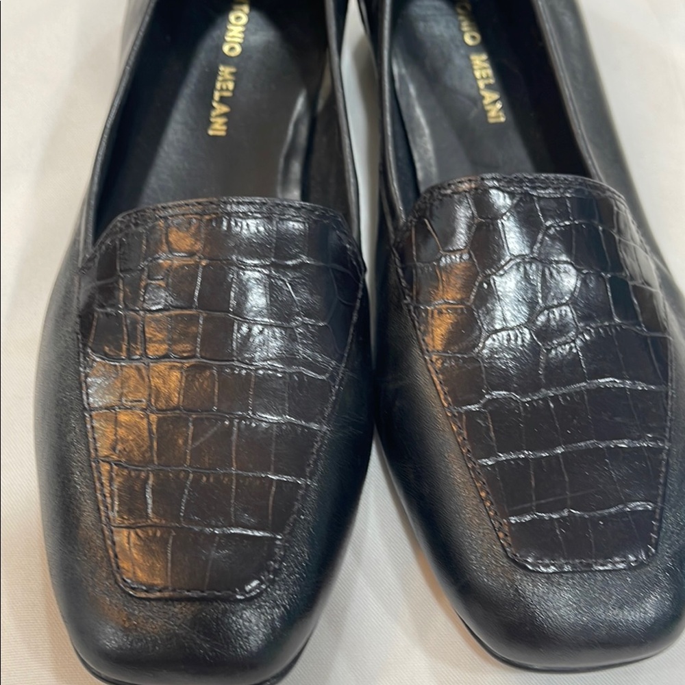 Antonio Melani Black Classic Loafers NWOB